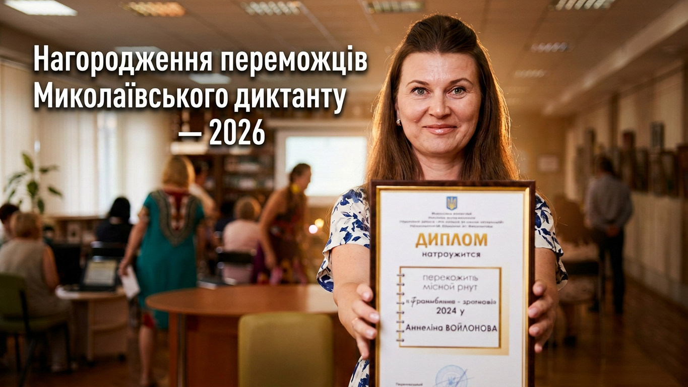 Підбиття підсумків та нагородження переможців Миколаївського диктанту — 2026