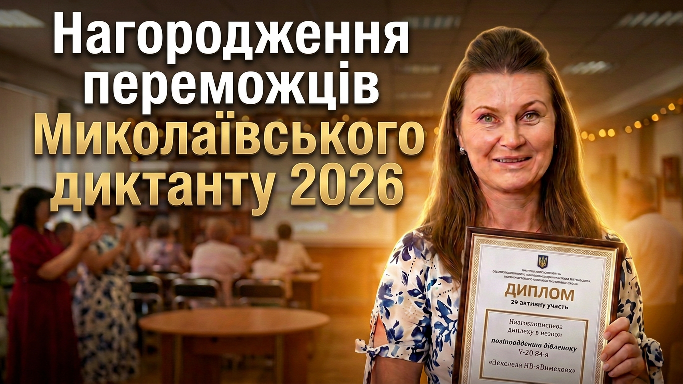 Підбиття підсумків та нагородження переможців Миколаївського диктанту — 2026
